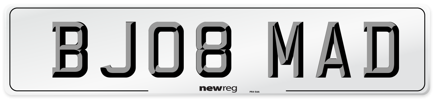 BJ08 MAD Number Plate from New Reg